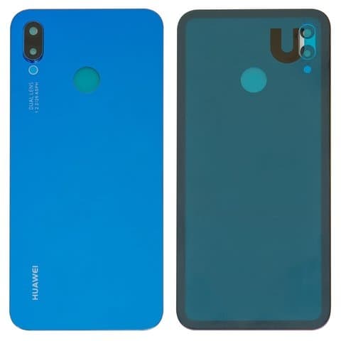 Задня кришка Huawei P20 Lite, синя, із склом камери, Original (PRC) | корпус, задняя панель аккумулятора, АКБ, батареи
