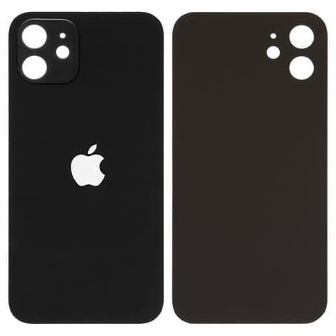 Задня кришка Apple iPhone 12, чорна, потрібно знімати скло камери, small hole, Original (PRC) | корпус, крышка аккумулятора, АКБ, батареи