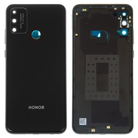 Задня кришка Huawei Honor Play 9A, MOA-AL00, MOA-TL00, MED-AL20, MOA-AL20, чорна, Dark Night Black, із склом камери, Original (PRC) | корпус, задняя панель аккумулятора, АКБ, батареи
