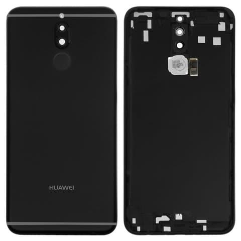 Задня кришка Huawei Mate 10 Lite, RNE-L01, RNE-L03, RNE-L21, RNE-L23, чорна, із склом камери, со шлейфом сканера отпечатка пальца (Touch ID), Original (PRC) | корпус, задняя панель аккумулятора, АКБ, батареи