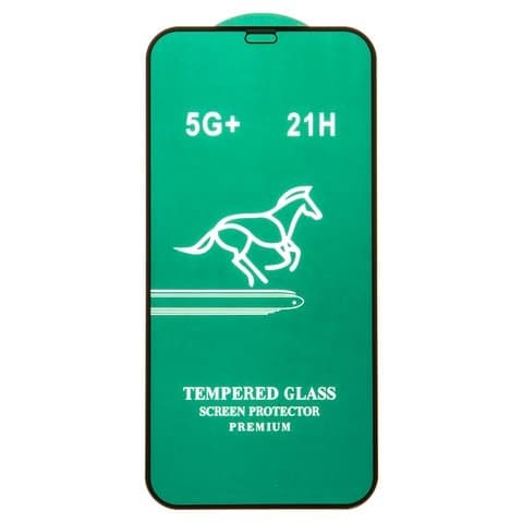 Захисне скло Apple iPhone 12, iPhone 12 Pro, сумісне з чохлом, чорне, iNobi, Full Glue, клей на усій поверхні | Закаленное защитное стекло