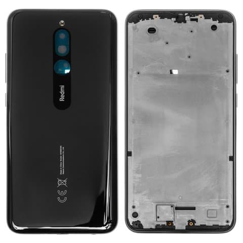Корпус Xiaomi Redmi 8, M1908C3IC, MZB8255IN, M1908C3IG, M1908C3IH, чорний, Original (PRC), (панель, панели)