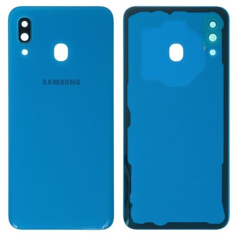 Задня кришка Samsung SM-A305 Galaxy A30, синя, із склом камери, Original (PRC) | корпус, задняя панель аккумулятора, АКБ, батареи