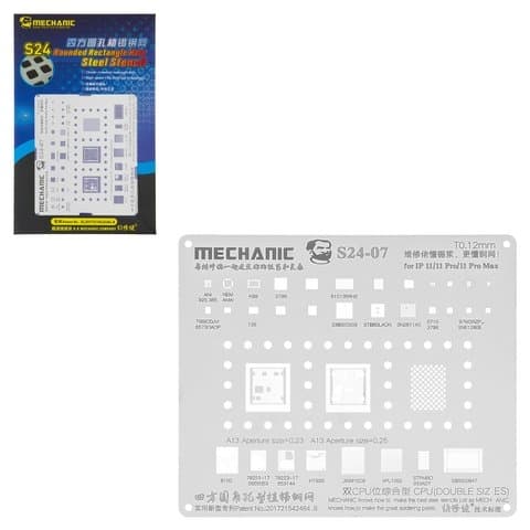 BGA-трафарет Mechanic S24-07 для Apple iPhone 11, iPhone 11 Pro, iPhone 11 Pro Max