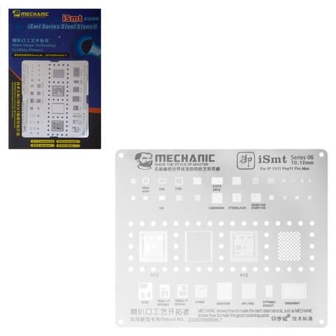BGA-трафарет Mechanic iSmt Series 06 для Apple iPhone 11, iPhone 11 Pro, iPhone 11 Pro Max