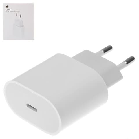 Сетевое зарядное устройство A2347 Apple, High Copy, Type-C, Power Delivery, выход 5В 3А/9В 2.22А, 220 В, белое, 20 Вт, MHJE3ZM/A, service pack box