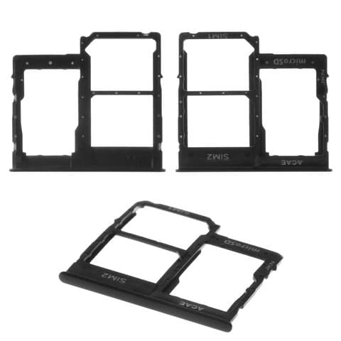 Тримач (лоток) SIM-карты Samsung SM-A415 Galaxy A41, чорний, Prism Crush Black, с держателем карты памяти (MMC), dual SIM, Original (PRC) | держатель СИМ-карты