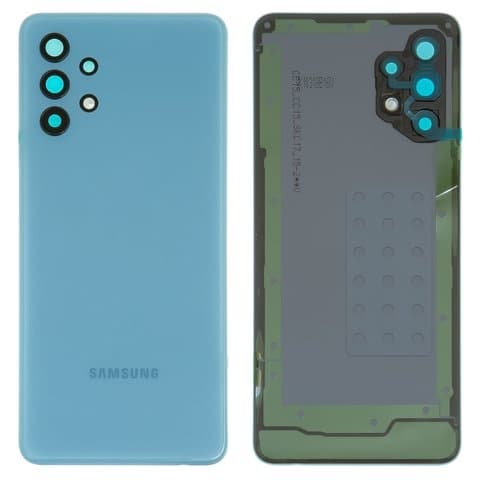 Задня кришка Samsung SM-A325 Galaxy A32, блакитна, синя, Awesome Blue, із склом камери, Original (PRC) | корпус, задняя панель аккумулятора, АКБ, батареи