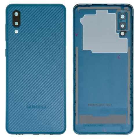 Задня кришка Samsung SM-A022 Galaxy A02, синя, із склом камери, Original (PRC) | корпус, задняя панель аккумулятора, АКБ, батареи