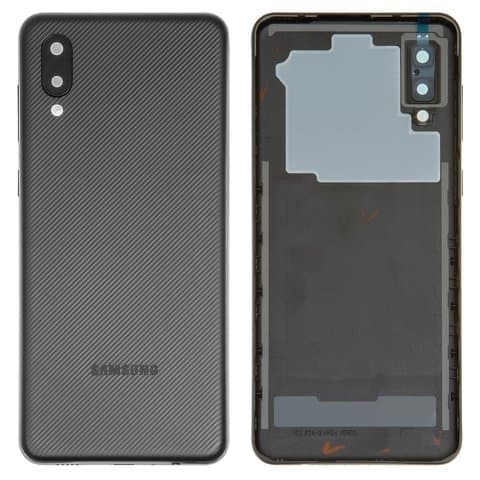 Задня кришка Samsung SM-A022 Galaxy A02, чорна, із склом камери, Original (PRC) | корпус, задняя панель аккумулятора, АКБ, батареи
