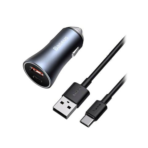 Автомобильний зарядний пристрій Baseus Golden Contactor Pro, серое, Quick Charge, Type-C, 40 Вт, #TZCCJD-0G | зарядка, зарядное устройство