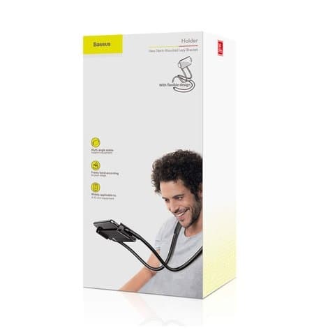 Тримач Baseus Neck-Mounted Lazy Bracket, чорний, на шею, #SUJG-ALR01 | держатель