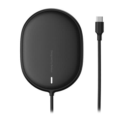 Бездротовий зарядний пристрій Baseus BS-W518 Apple iPhone 12, iPhone 12 mini, iPhone 12 Pro, iPhone 12 Pro Max, Fast Charge, черное, USB Type-C, 15 Вт, c кабелем, #WXQJ-01 | беспроводное зарядное устройство