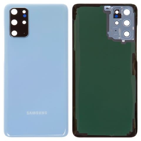 Задня кришка Samsung SM-G985 Galaxy S20 Plus, SM-G986 Galaxy S20 Plus 5G, блакитна, Cloud Blue, із склом камери, Original (PRC) | корпус, задняя панель аккумулятора, АКБ, батареи