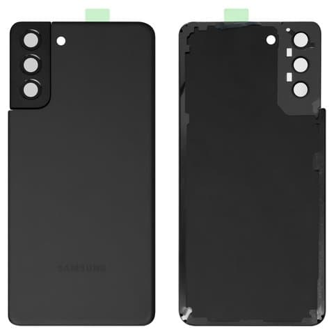 Задня кришка Samsung SM-G996 Galaxy S21 Plus 5G, чорна, Phantom Black, із склом камери, Original (PRC) | корпус, задняя панель аккумулятора, АКБ, батареи
