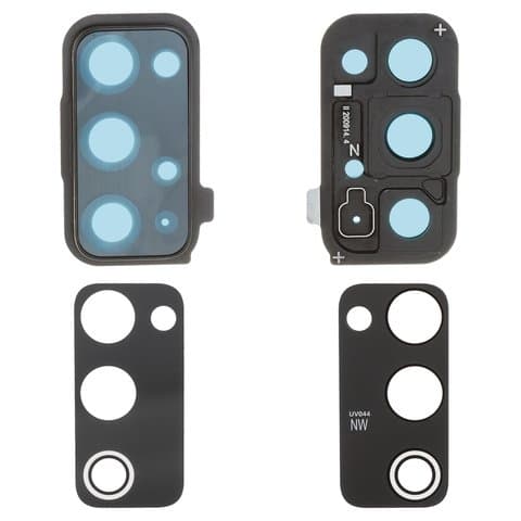 Стекло камеры Samsung SM-G780 Galaxy S20 FE, черное, с рамкой, Original (PRC)