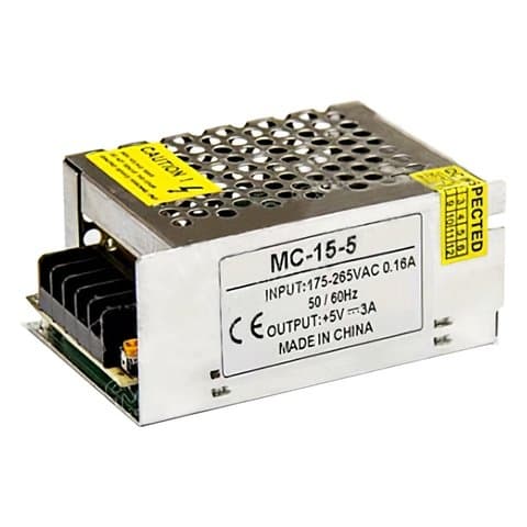 Блок питания светодиодных лент 5 В, 3 A, 15 Вт PSMС5VDC-3A-15W