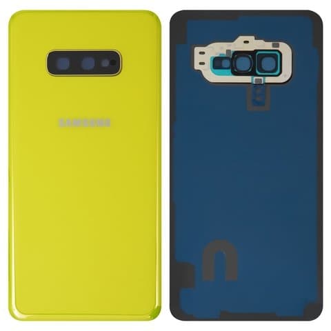 Задня кришка Samsung SM-G970 Galaxy S10e, желтая, із склом камери, Original (PRC) | корпус, задняя панель аккумулятора, АКБ, батареи