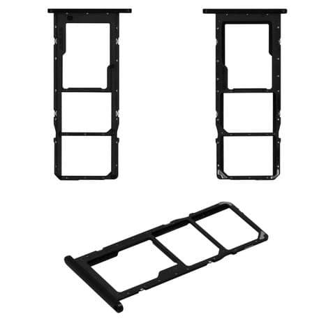 Тримач (лоток) SIM-карты Samsung SM-A037 Galaxy A03s, чорний, Original (PRC) | держатель СИМ-карты