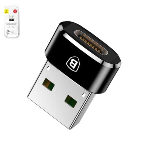 OTG-переходник Baseus, Type-C на USB, чорний, 5 А, #CAAOTG-01