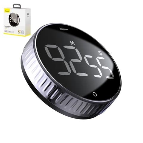 Таймер Baseus Heyo rotation, чорний, пластик, магнитный, с дисплеем, #ACDJS-01
