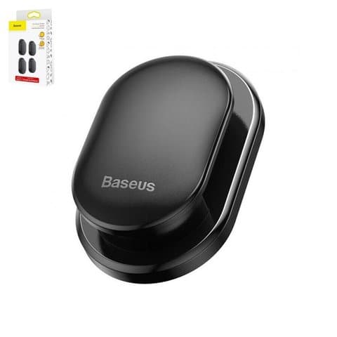 Держатель-крючок Baseus, чорний, клейкая основа, 4 шт., #ACGGBK-01