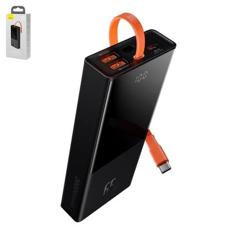 Power bank Baseus Elf Digital Display, 20000 mAh, с дисплеем, чорний, Fast Charge, 65 Вт, #PPJL000001