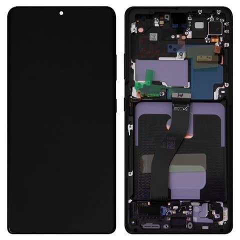 Дисплей Samsung SM-G998 Galaxy S21 Ultra 5G, чорний, Phantom Black | з тачскріном | в передній панелі | Original (Сервис-Центр), GH82-26035A, GH82-26036A | дисплейный модуль, экран