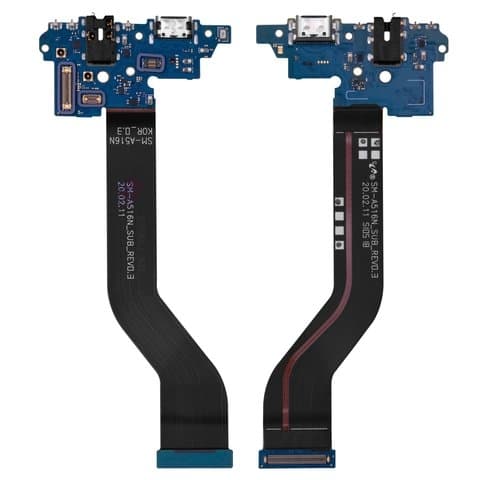 Плата зарядки Samsung SM-A516 Galaxy A51 5G, шлейф коннектора зарядки, коннектора наушников, с микрофоном, Original (PRC)