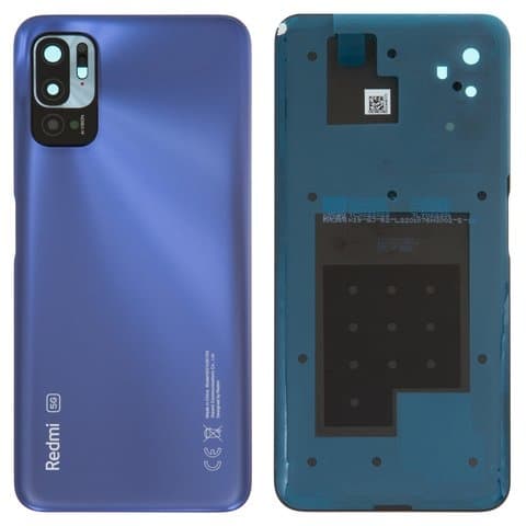 Задня кришка Xiaomi Redmi Note 10 5G, M2103K19G, M2103K19C, синя, Nighttime Blue, із склом камери, Original (PRC) | корпус, задняя панель аккумулятора, АКБ, батареи
