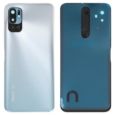 Задня кришка Xiaomi Redmi Note 10 5G, M2103K19G, M2103K19C, срібляста, Chrome Silver, із склом камери, Original (PRC) | корпус, задняя панель аккумулятора, АКБ, батареи
