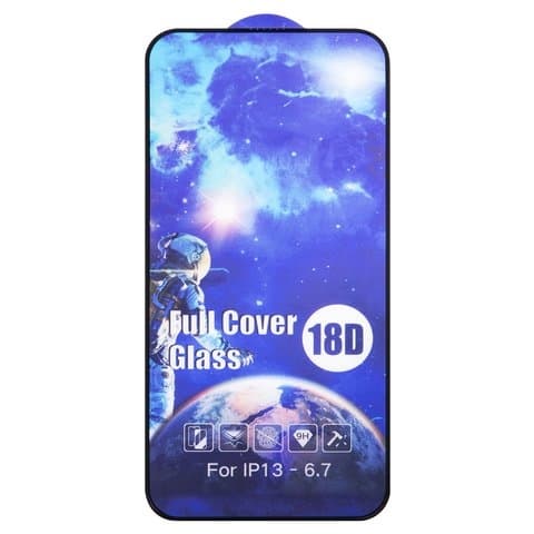 Захисне скло Apple iPhone 13 Pro Max, iPhone 14 Plus, iNobi, Full Glue, клей на усій поверхні, с сеточкой, чорне, antishok border, сумісне з чохлом | Закаленное защитное стекло