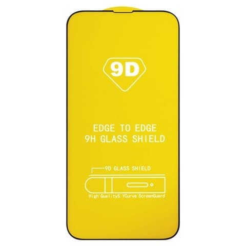 Захисне скло Apple iPhone 13 Pro Max, iPhone 14 Plus, iNobi, Full Glue, сумісне з чохлом (клей по всей площади стекла), чорне,  | Закаленное защитное стекло