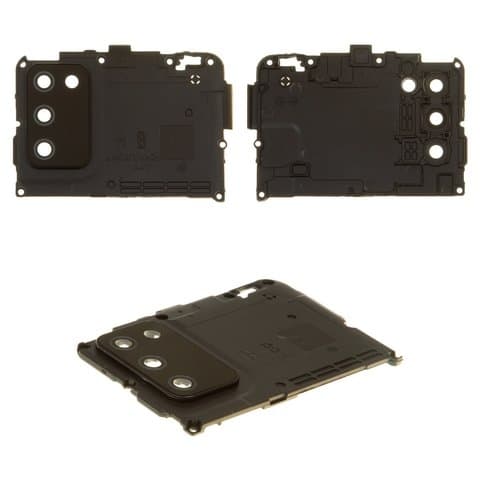 Стекло камеры Samsung SM-A025 Galaxy A02s, черное, с рамкой, Original (PRC)