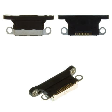 Коннектор зарядки Apple iPhone X, чорний, Lightning, Original (PRC), (гнездо, разъем, слот)