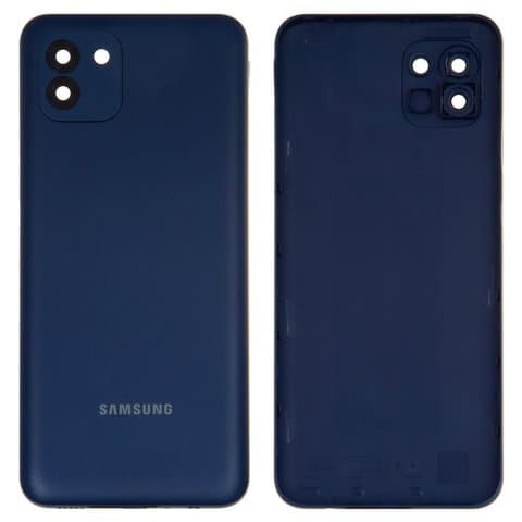 Задня кришка Samsung SM-A035 Galaxy A03, синя, із склом камери, Original (PRC) | корпус, задняя панель аккумулятора, АКБ, батареи