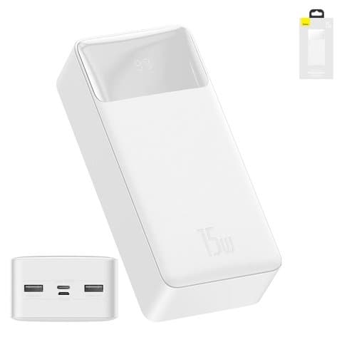 Power bank Baseus Bipow Digital, 30000 mAh, с дисплеем, білий, Quick Charge, 15 Вт, #PPDML-K02