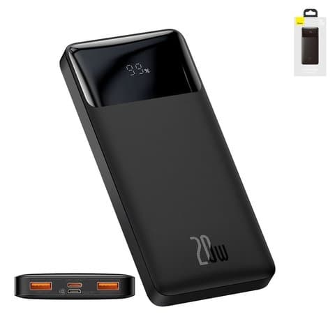 Power bank Baseus Bipow Digital, 10000 mAh, с дисплеем, чорний, Quick Charge, 20 Вт, #PPDML-L01