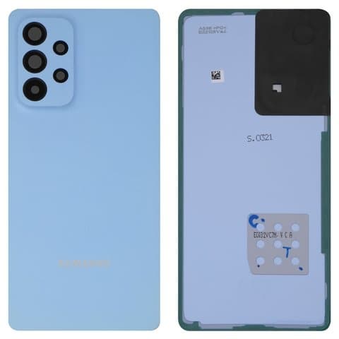 Задня кришка Samsung SM-A536 Galaxy A53 5G, синя, із склом камери, Original (PRC) | корпус, задняя панель аккумулятора, АКБ, батареи