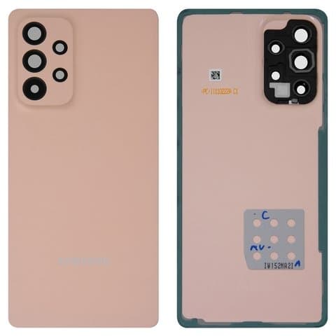 Задня кришка Samsung SM-A536 Galaxy A53 5G, персикова, із склом камери, Original (PRC) | корпус, задняя панель аккумулятора, АКБ, батареи