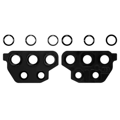 Стекло камеры Samsung SM-A325 Galaxy A3, черное, с рамкой, комплект 3 шт., Original (PRC)