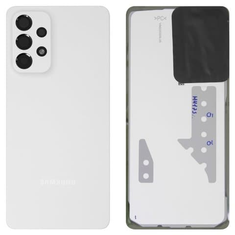 Задня кришка Samsung SM-A736 Galaxy A73 5G, біла, із склом камери, Original (PRC) | корпус, задняя панель аккумулятора, АКБ, батареи