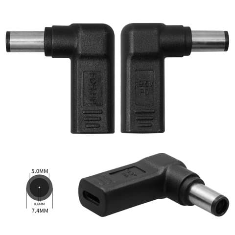 Адаптер зарядки, Power Delivery trigger ноутбуков, 20 B, Type-C, 7.4 мм, d 5.0 мм, ноутбуков HP