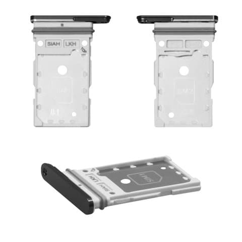 Тримач (лоток) SIM-карты Samsung SM-S911 Galaxy S23, SM-S916 Galaxy S23 Plus, SM-S918 Galaxy S23 Ultra, чорний, phantom black, Original (PRC) | держатель СИМ-карты