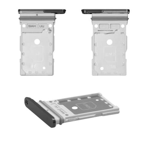 Тримач (лоток) SIM-карты Samsung SM-S911 Galaxy S23, SM-S916 Galaxy S23 Plus, SM-S918 Galaxy S23 Ultra, сірий, graphite, Original (PRC) | держатель СИМ-карты