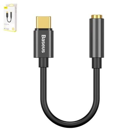 Адаптер Baseus L54, с USB тип-C на 3,5 мм, не поддерживает функции микрофона, USB тип-C, TRS 3.5mm, чорний, (CATL54-01)