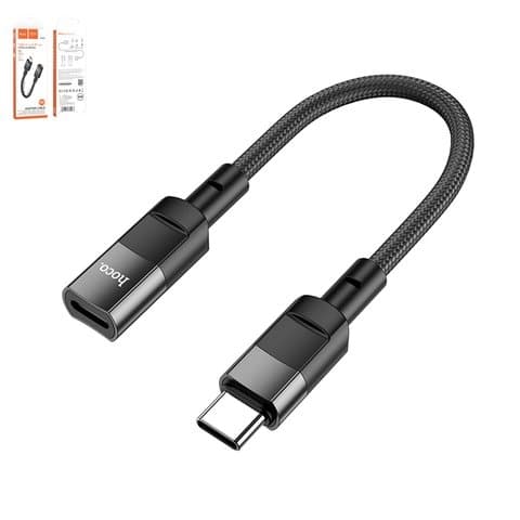 Адаптер Hoco U107, Lightning к USB тип-C, Type-C на Lightning, чорний
