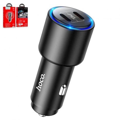 Автомобильний зарядний пристрій Hoco NZ3, чорний, Quick Charge, 40 Вт, 2 порта, 12-24 B | зарядка, зарядное устройство