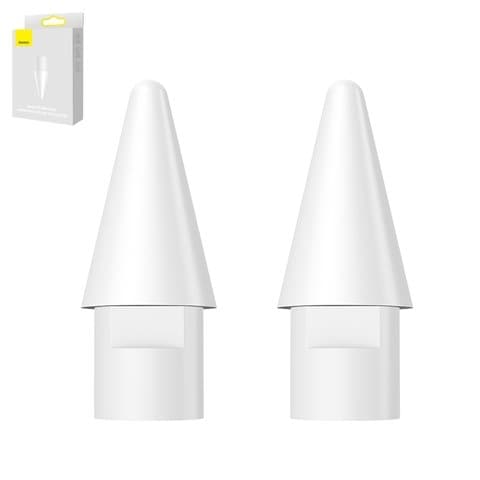 Наконечник стилуса Baseus Writing Capacitive Stylus, активный, білий, 2 шт., #SXBC010002