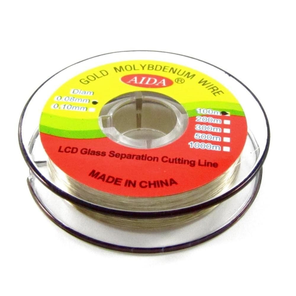 Проволока (струна) AIDA 0,08 мм, 100 м, для разделения комплектов дисплей+тачскрин, повышенной прочности